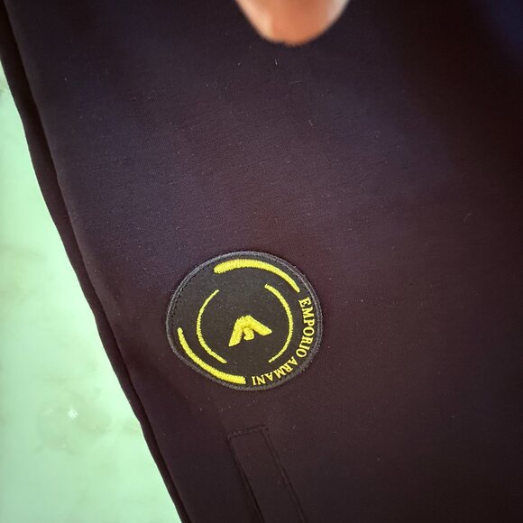 Emporio Armani Mens Black Cotton Blend Sweatpants trousers, with logo patch - Picture 4 of 7